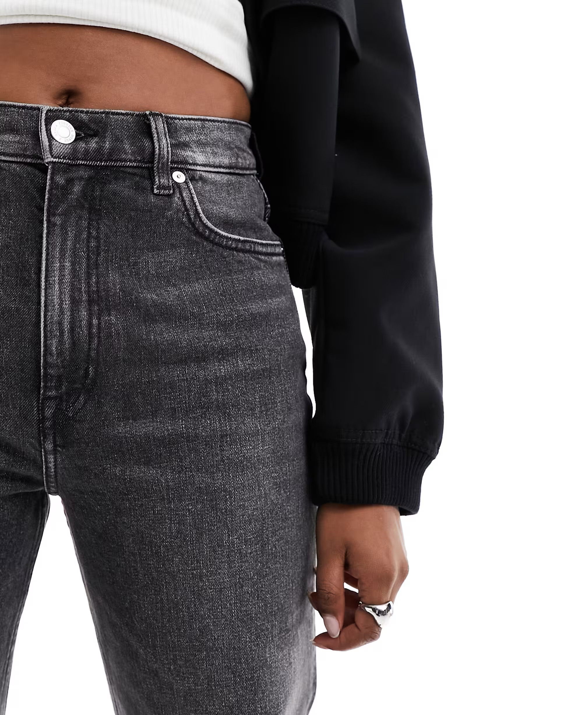 & Other Stories Treasure stretch wide leg jeans in grey marble wash | ASOS | ASOS (Global)