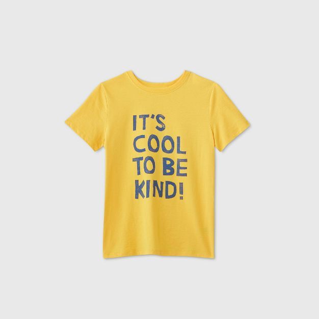 Boys' Short Sleeve 'It's Cool To Be Kind' Graphic T-Shirt - Cat & Jack™ Yellow | Target