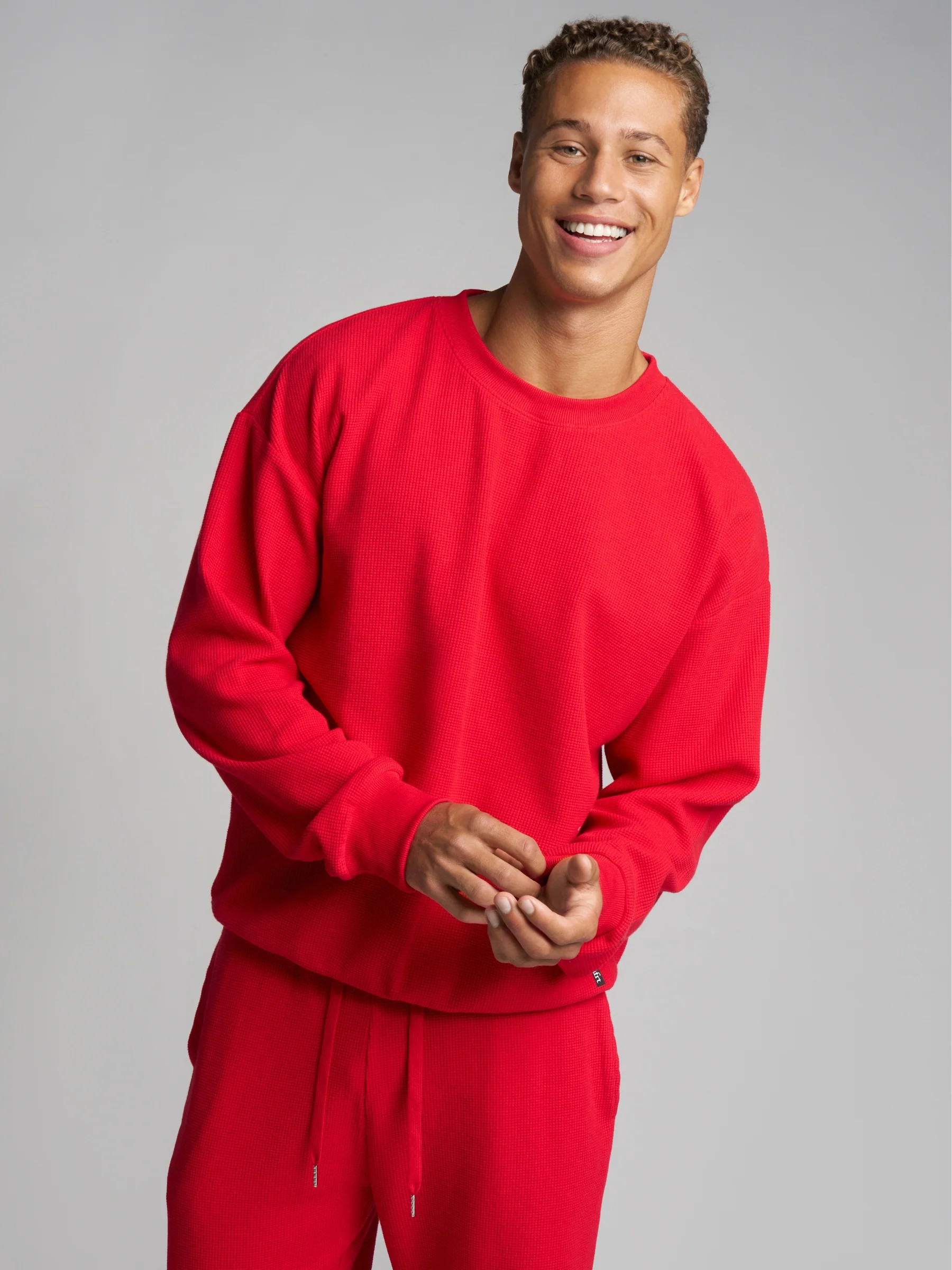 Comfrt Waffle Lounge Long Sleeve | Cherry | M | Medium | Comfrt