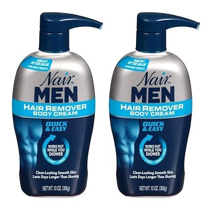Nair Hair Remover for Men Hair Remover Body Cream, 13 oz (2-Pack) | Amazon (US)