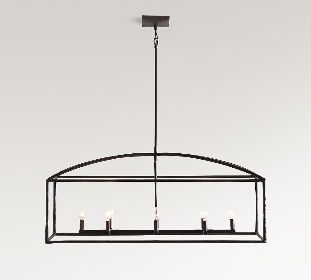 Fallon Forged-Iron Linear Indoor/Outdoor Chandelier (46") | Pottery Barn (US)