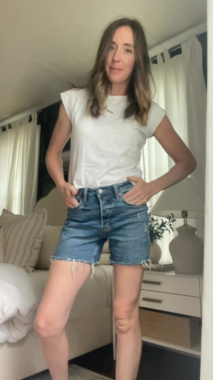 Mom on the go with the cutest little white tshirt. My top and shorts are currently on sale. Plus I’m loving this hat for messy hair days. 
My top is size small and I sized up in my shorts for a looser fit  

#LTKFamily #LTKFindsUnder100 #LTKStyleTip