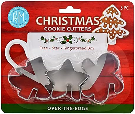 R&M International Christmas Over The Edge Set, 3 Pieces Cookie Cutters, Normal, Stainless Steel | Amazon (US)