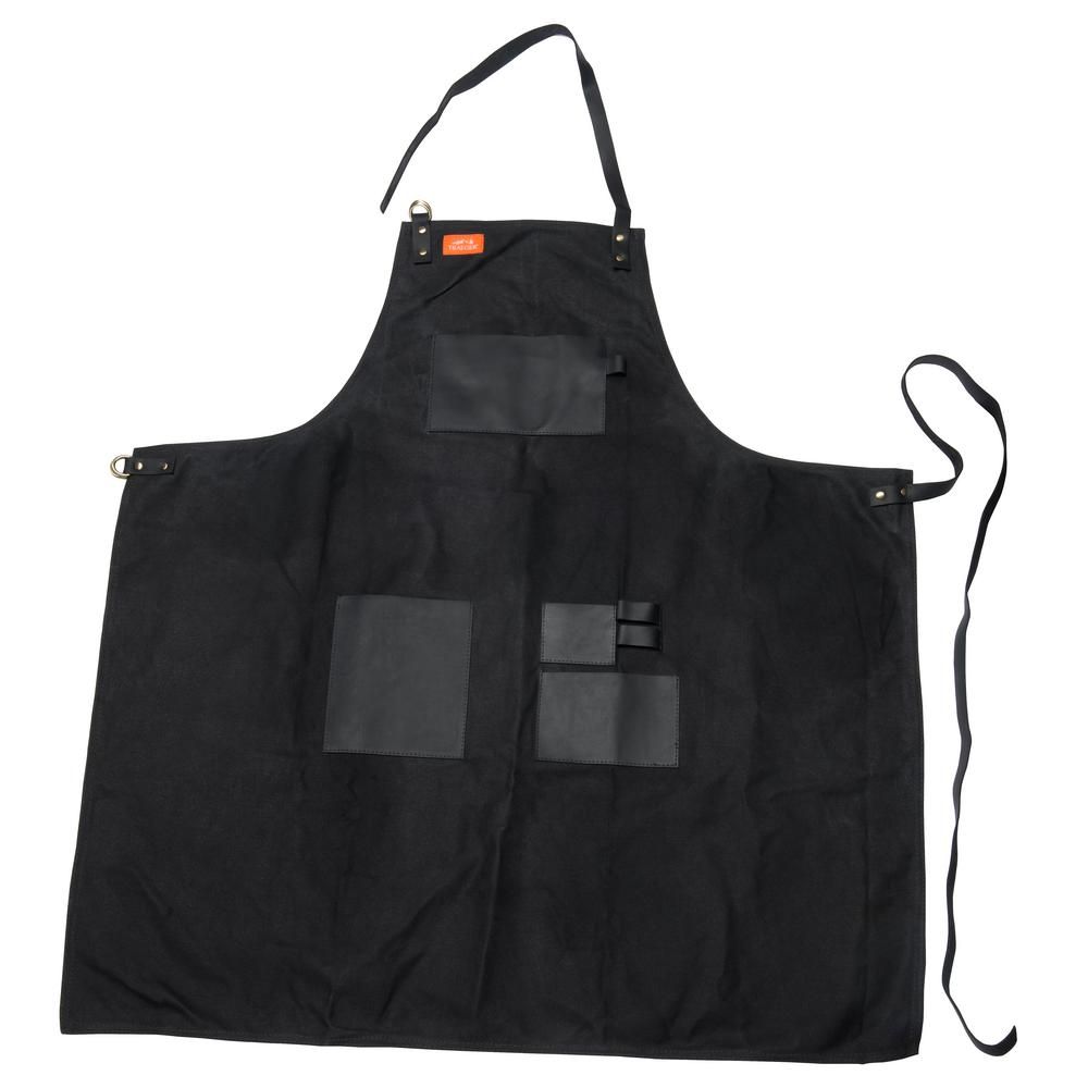 Traeger Apron - Black Canvas & Leather XL | The Home Depot