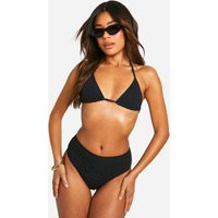 Womens Textured Triangle Bikini Top - Black - 10 | boohoo (US & Canada)
