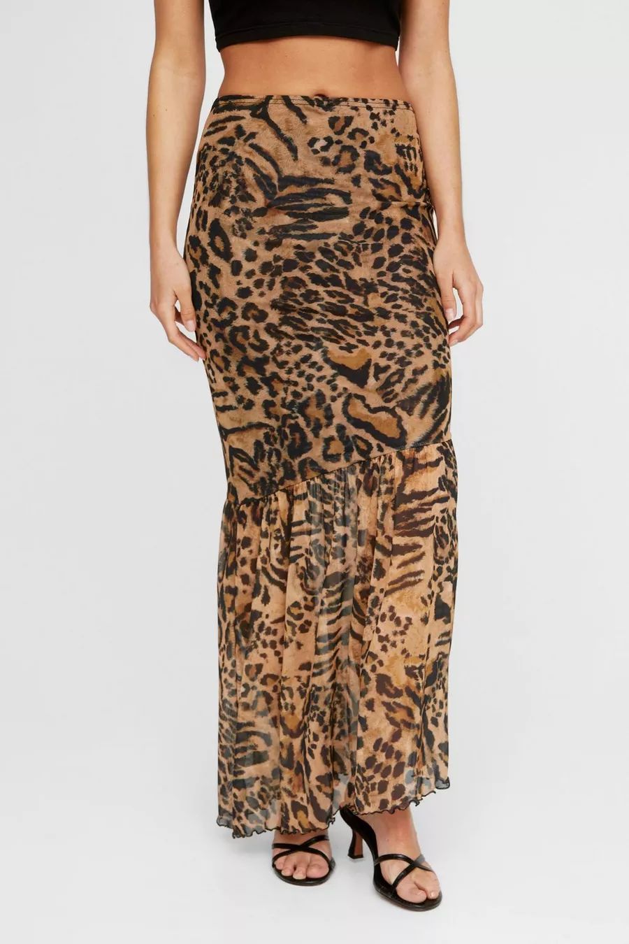 Leopard Mesh Maxi Skirt | Nasty Gal US