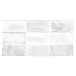 Jeffrey Court Blanco Rustico White 3 in. x 6 in. Glossy Ceramic Wall Tile (5.38 sq. ft./Case) 958... | The Home Depot