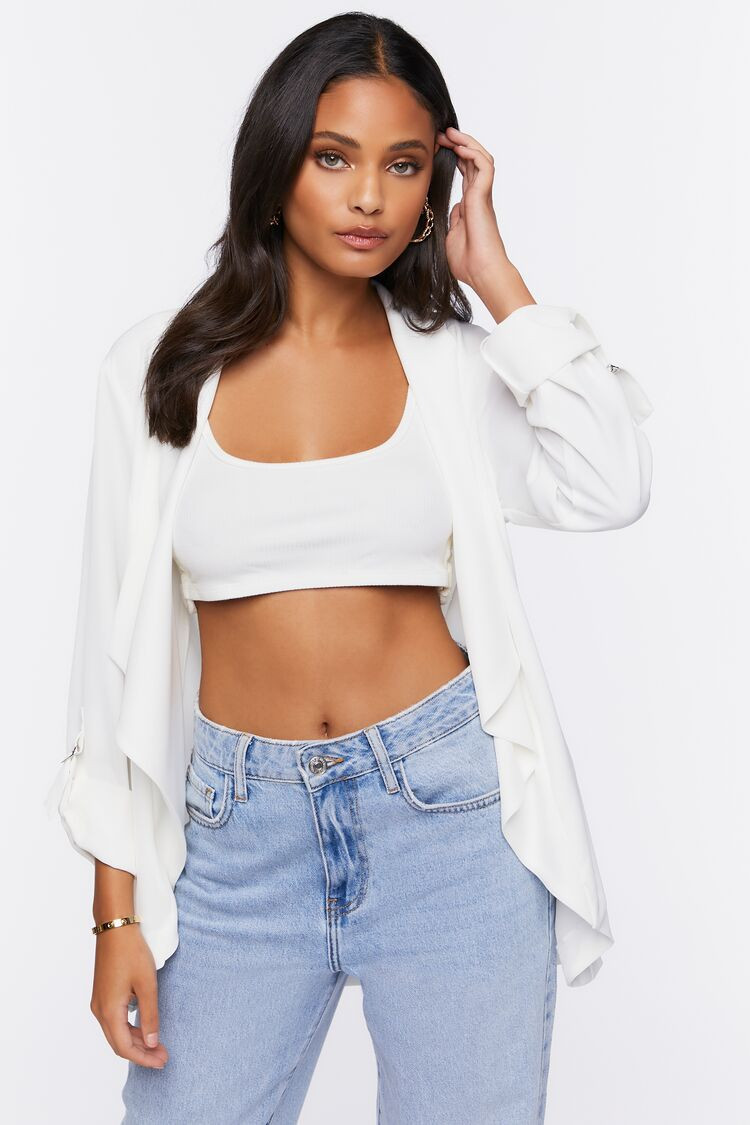 Waterfall Roll-Tab Sleeve Blazer | Forever 21 (US)