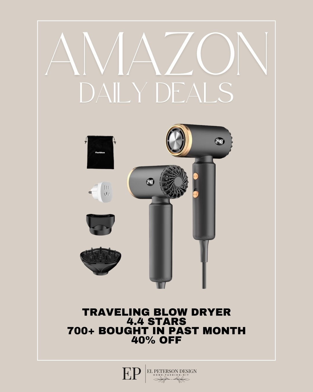 Amazon daily Deals
Traveling blow dryer 

#LTKSaleAlert #LTKHome