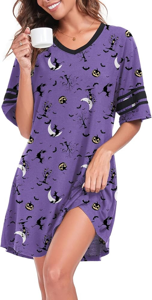 Women's Nightgowns Short Sleeve Soft Sleepshirt | Amazon (US)
