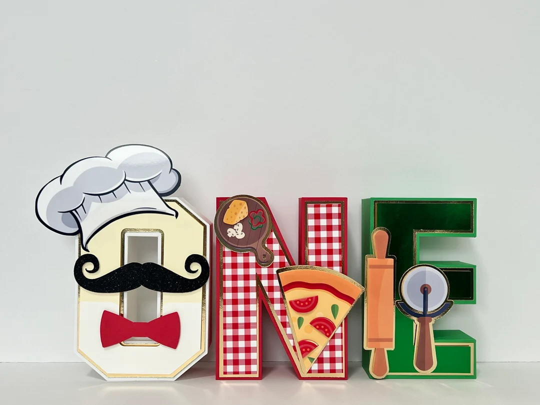 Pizza Party Pizza Birthday Pizza 3D Letter Personalized - Etsy | Etsy (US)