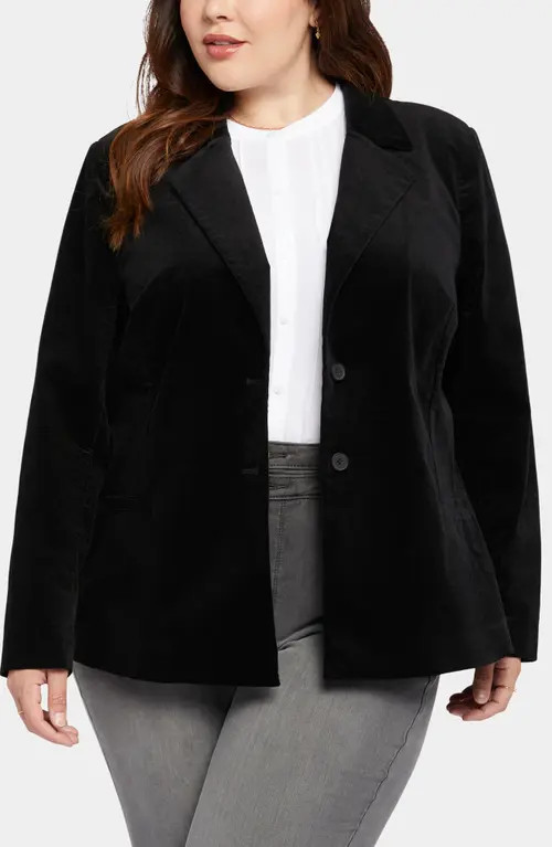 NYDJ Classic Velveteen Blazer in Black at Nordstrom, Size 2X | Nordstrom