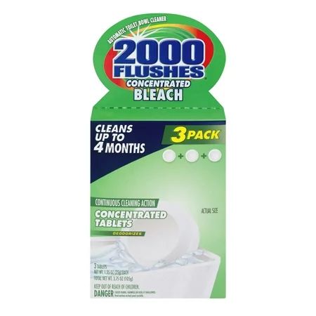 2000 Flushes Concentrated Bleach Automatic Toilet Bowl Cleaner - 3 Pack | Walmart (US)