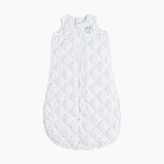 Dreamland Baby Dream Weighted Sleep Sack in Grey Stars Size 6-12 months | 100% Natural | Babylist