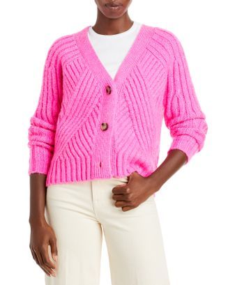 AQUA Mixed Rib Cropped Cardigan - 100% Exclusive Women - Bloomingdale's | Bloomingdale's (US)