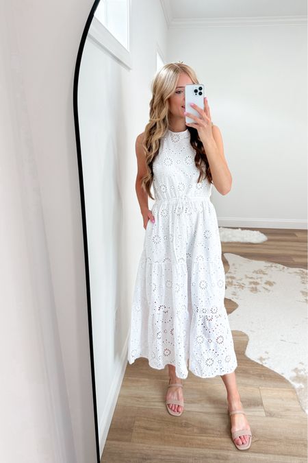 White summer dress. Wearing size small. Eyelet dress. I am 5’9. Bride dress. 

#LTKFindsUnder100 #LTKStyleTip #LTKFindsUnder50