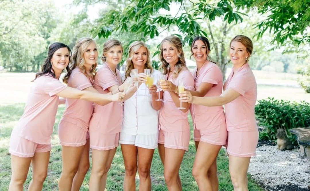 Soft & Stretchy Bridesmaid Pajamas Shorts Sets Pajamas - Etsy | Etsy (US)