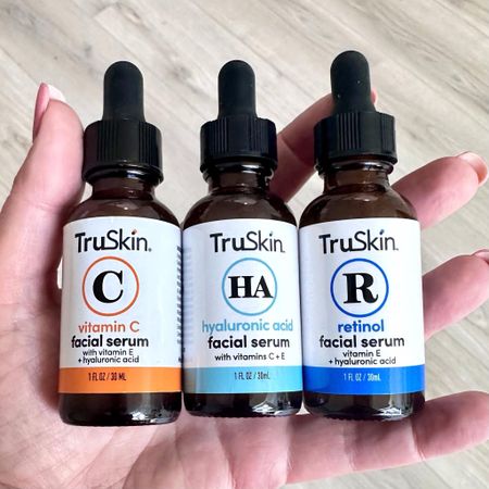 ❗TruSkin Serum Bundle Steal Alert!!! Score all 3 for under $30ish 👇!!! Even less if you S&S! These serums are a great budget-friendly option with the same ingredients that many premium brands use! Great way to start with serums as well - you use them after toner - with these, in the AM you could use C and/or HA - in the PM you could use R and/or HA --- moisturizer, then sunscreen (both of which are on sale as well)! If you've not been using Retinol, you would start slowly to build tolerance (though it's never bothered me at all, it can be drying). See them ⬇️! (#ad)

#LTKBeauty #LTKSaleAlert #LTKFindsUnder50