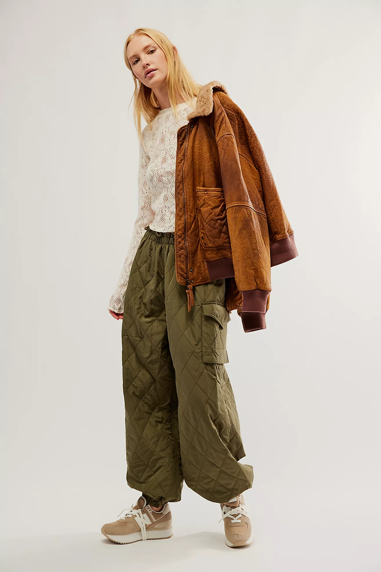 Norma Kamali Quilted Oversized Cargo Pants | Free People (Global - UK&FR Excluded)