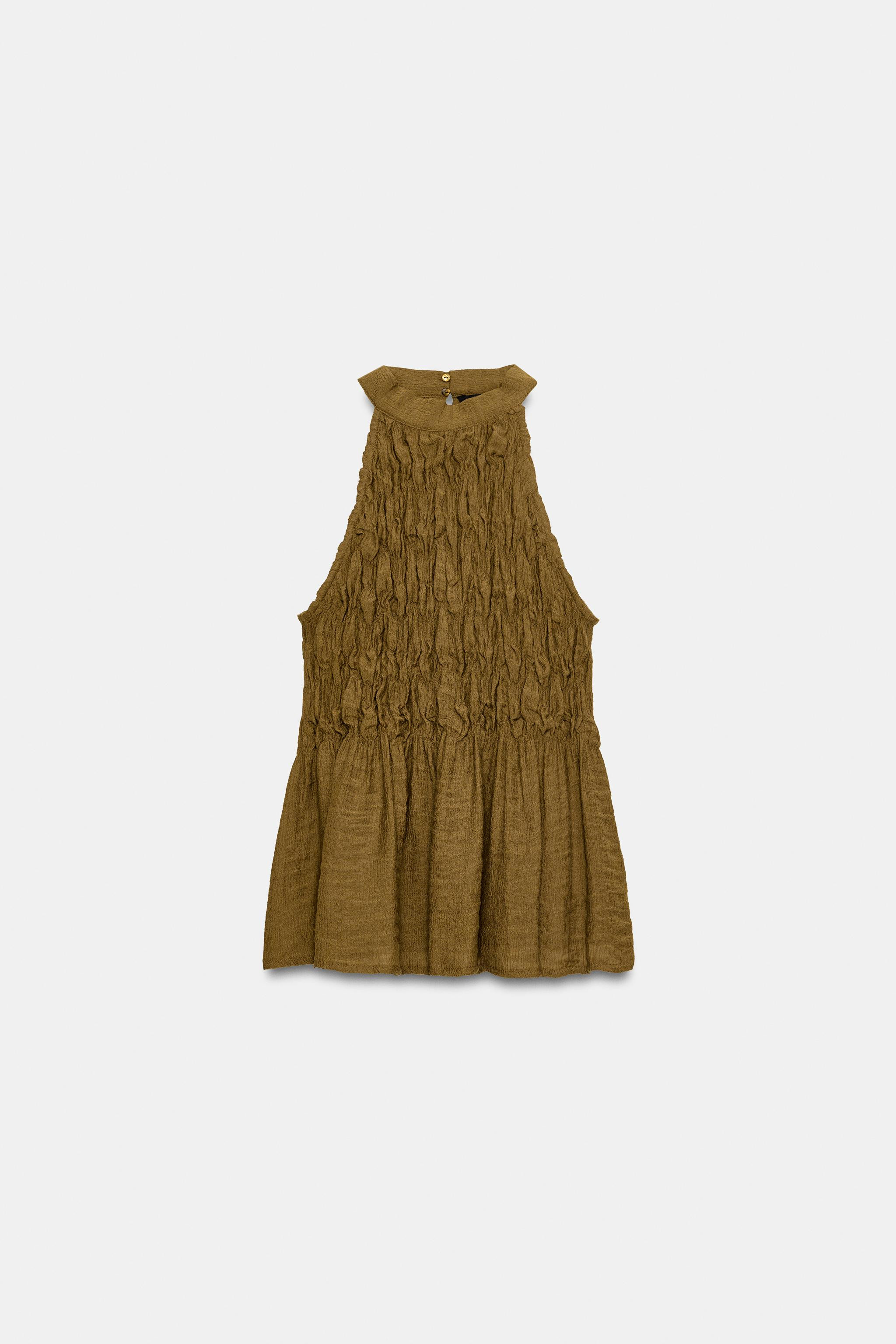 GATHERED HALTER TOP | Zara UK