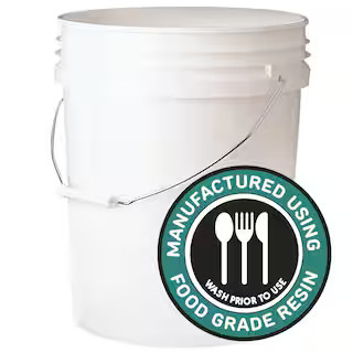 5 gal. 70mil Food Safe Bucket White | The Home Depot