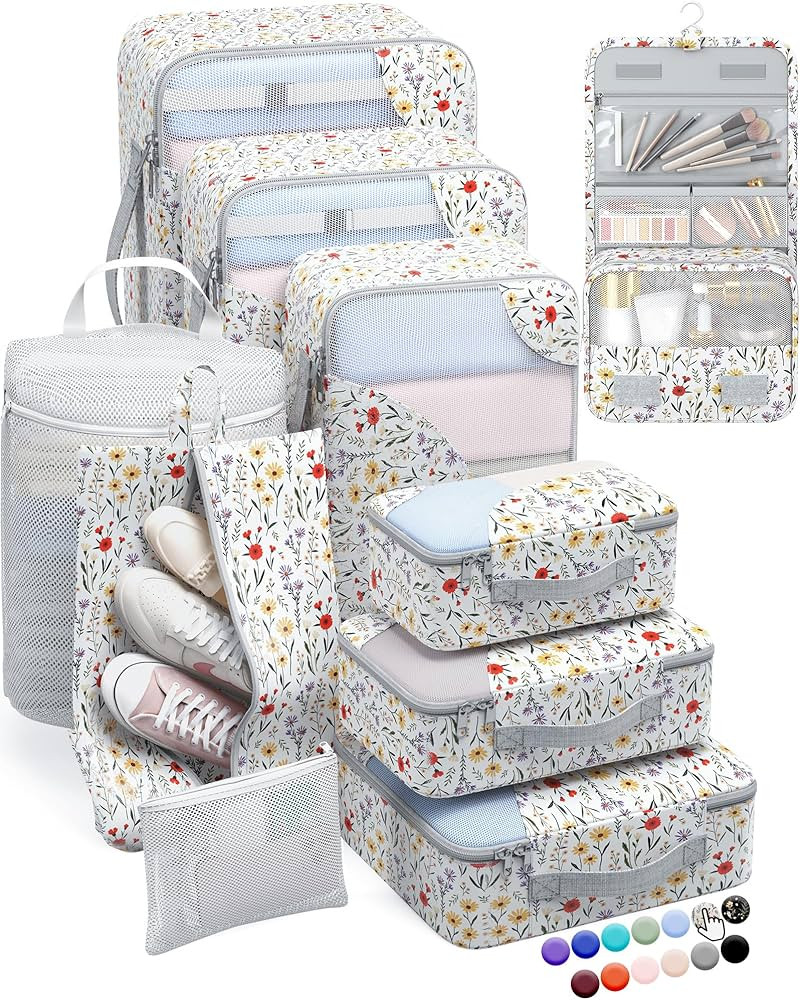 ALL INCLUDED 10 Set Durable Packing Cubes for Suitcases,OlarHike Essentials for Travel,UPGRADED A... | Amazon (US)