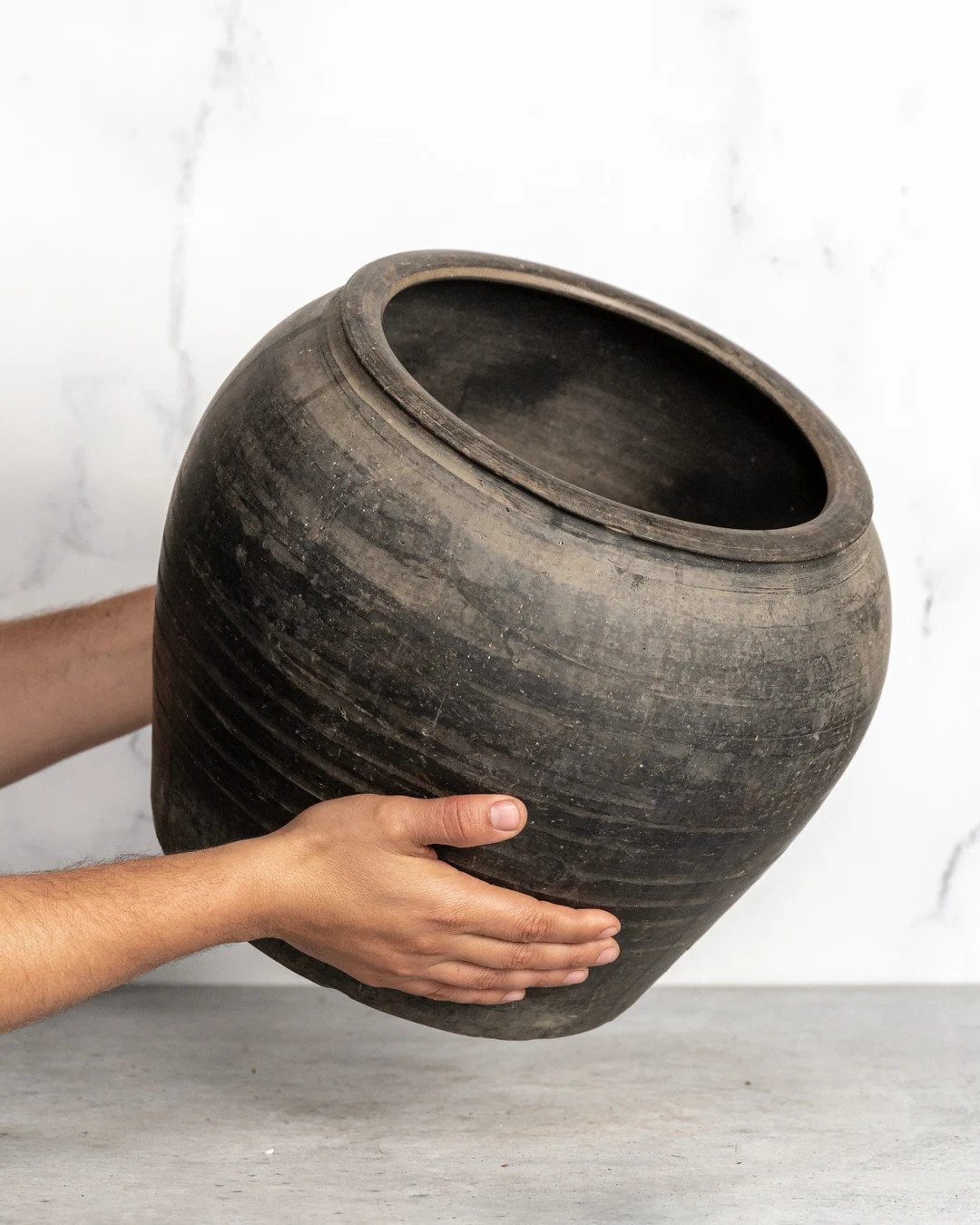 Large Vintage Grey Clay WabiSabi Pot {X2} (Free Shipping) | Etsy (US)