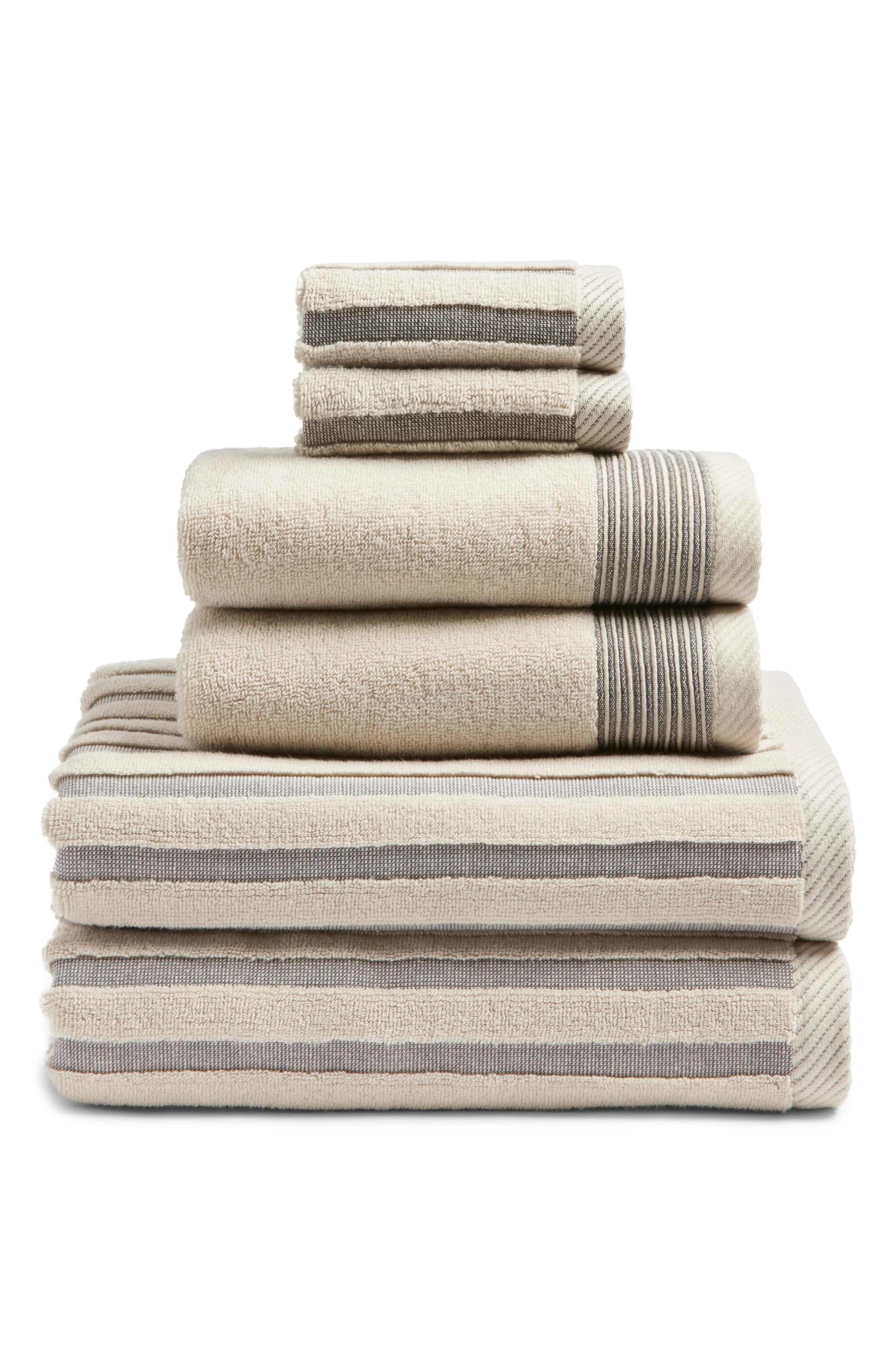 Mixed Stripe 6-Piece Cotton Towel Set | Nordstrom | Nordstrom