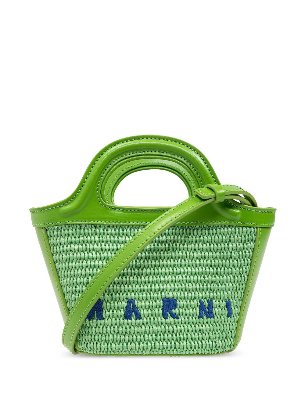 Marni micro Tropicalia logo-embroidered tote bag - Green | Farfetch Global