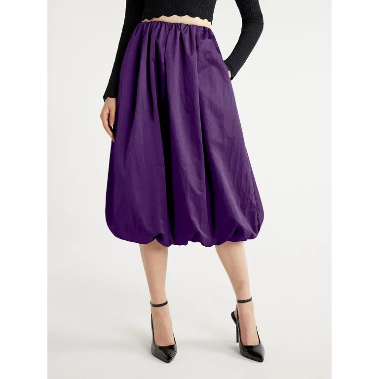 Scoop Women's Taffeta Balloon Midi Skirt, Sizes XS-XXL | Walmart (US)
