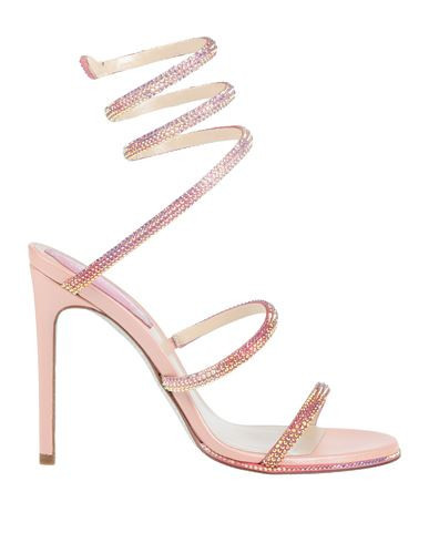 Rene' Caovilla Woman Sandals Pink Size 4 Textile fibers | YOOX (US)