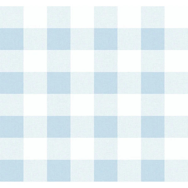 Seabrook Designs Beach House Picnic Plaid Unpasted Wallpaper - 27 in. W x 27 ft. L - Blue Oasis | Bed Bath & Beyond