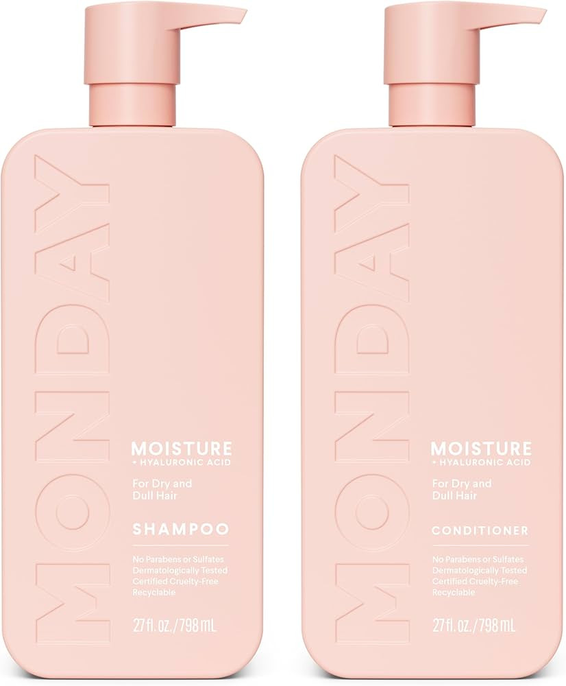 MONDAY HAIRCARE Moisture Shampoo + Conditioner Bathroom Set (2 Count) 27 oz Each for Dry, Coarse,... | Amazon (US)