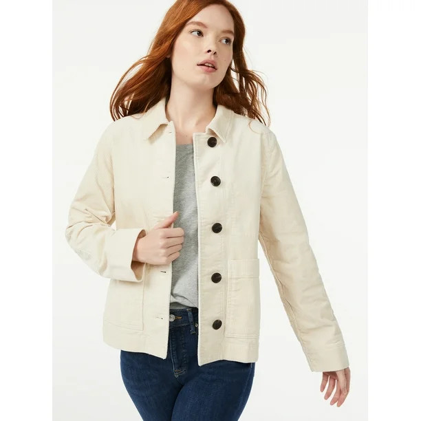 Free Assembly Women's Corduroy Chore Jacket - Walmart.com | Walmart (US)