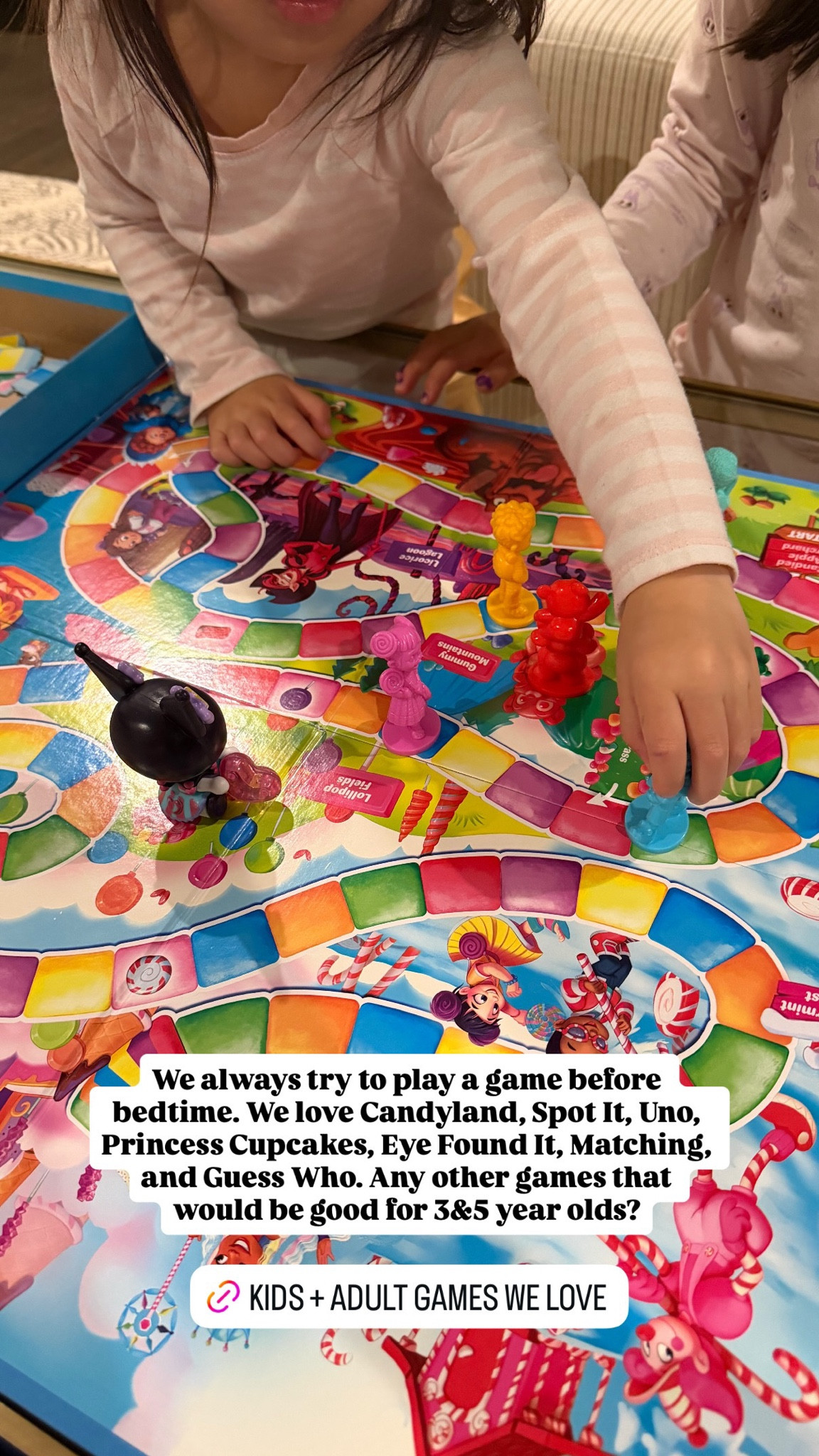 KIDS + ADULT GAMES WE LOVE! We always try to play a game before bedtime. We love Candyland, Spot It, Uno, Princess Cupcakes, Eye Found It, Matching, and Guess Who.

#LTKHome #LTKKids #LTKstorytime