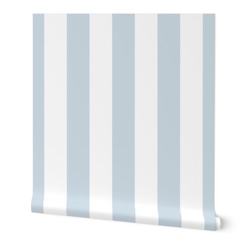 soft blue and white Cabana Stripe Wallpaper bydanika_herrick | Spoonflower