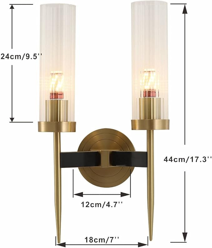 BOKT Mid-Century Modern Wall Sconce, Clear with Crystal Cylindrical Lampshade,Minimalist Decor Va... | Amazon (US)