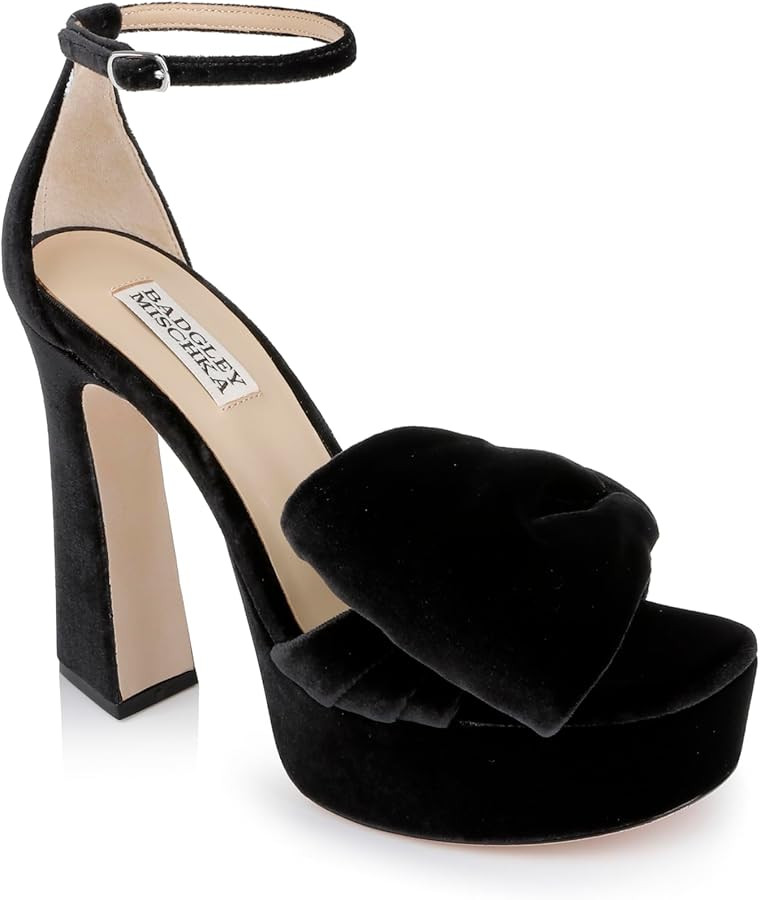 Amazon.com | Badgley Mischka Women's Alora II Heeled Sandal, Black, 10 | Heeled Sandals | Amazon (US)