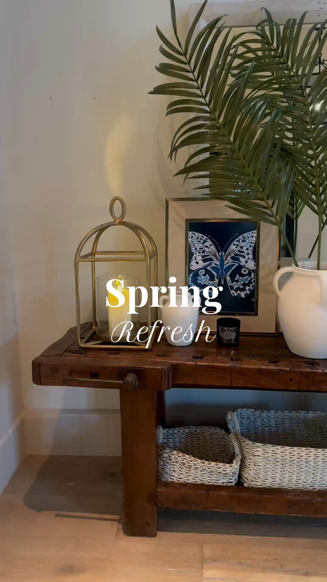 An easy Spring Refresh for our front door entry! Added a few lanterns, white pottery, and a few tall palm leaves! 

#LTKSeasonal #LTKWatchNow #LTKHome