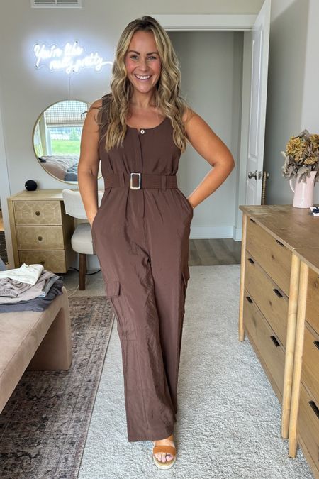 Draped utility jumpsuit from Abercrombie I’m wearing a Medium in the color dark brown ✨

Perfect for an elevated casual look just throw on a jean jacket and your favorite sandal! 

#LTKfindsunder100 #LTKsalealert #LTKstyletip