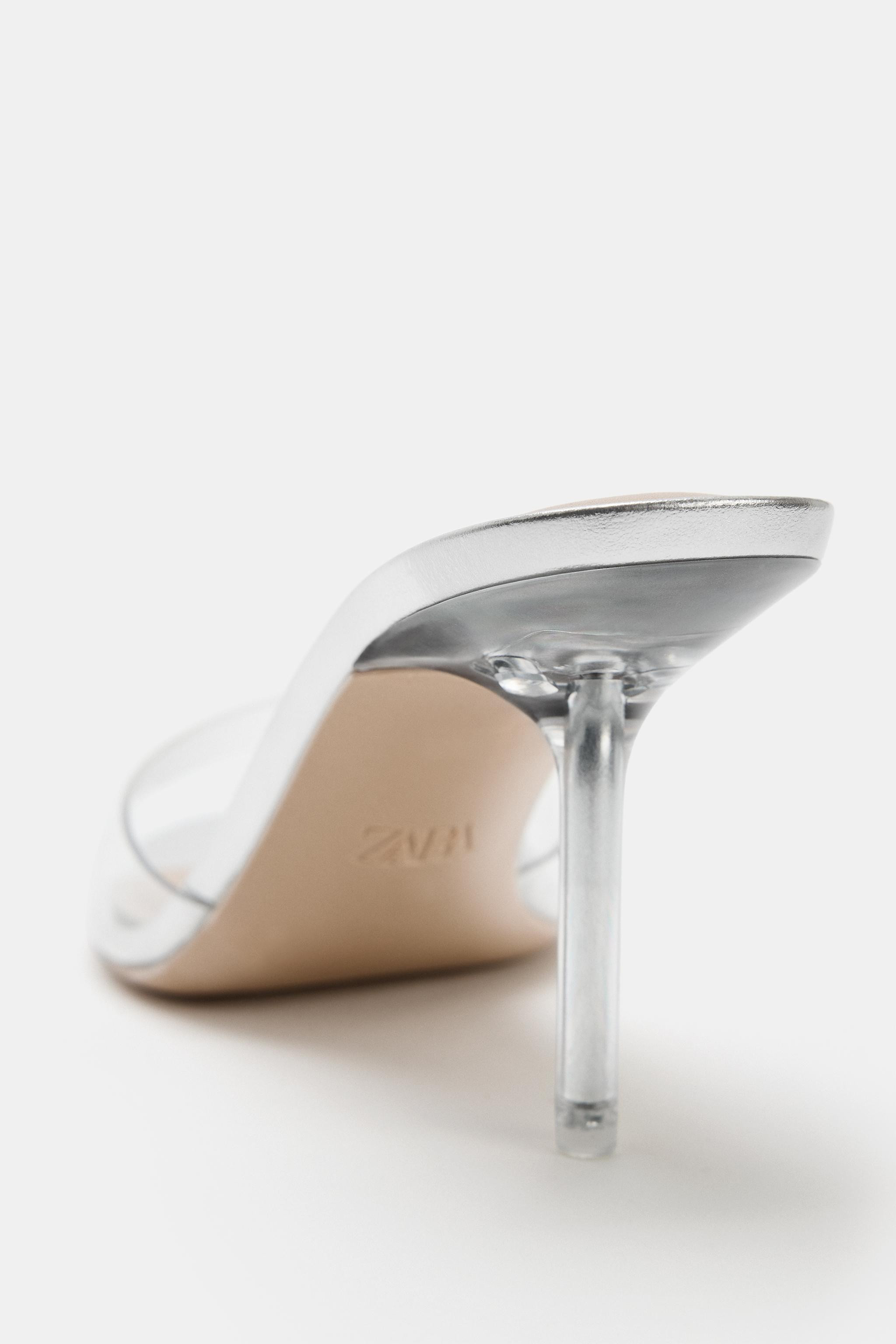 LAMINATED VINYL HEELED SANDALS | Zara US