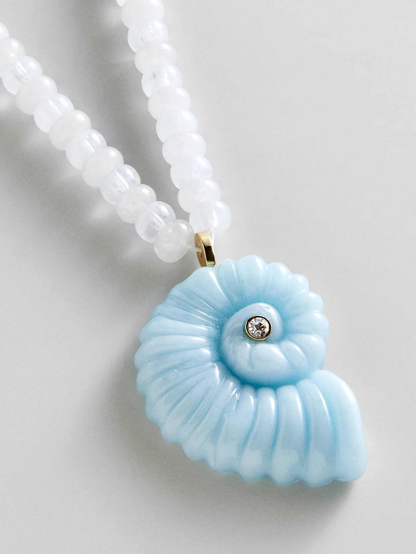 Sun Drift Semi-Precious Pendant Necklace - Spiral Shell | BaubleBar