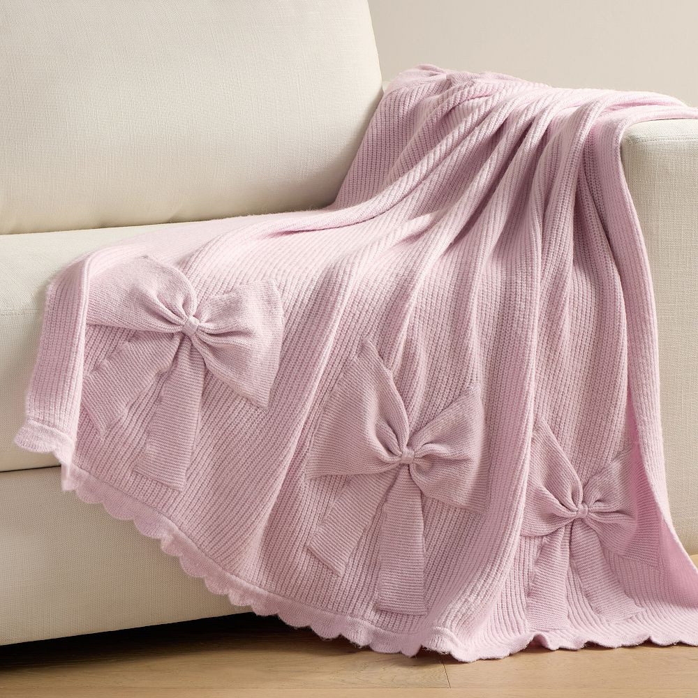 LoveShackFancy Knit Bow Throw | Pottery Barn Teen