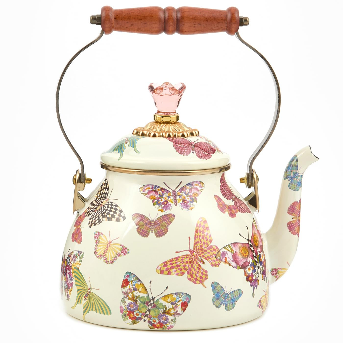 MACKENZIE-CHILDS Enamel Tea Kettle, Cute Kitchen Kettle for Stovetop, 2-Quart Capacity, Butterfly... | Amazon (US)