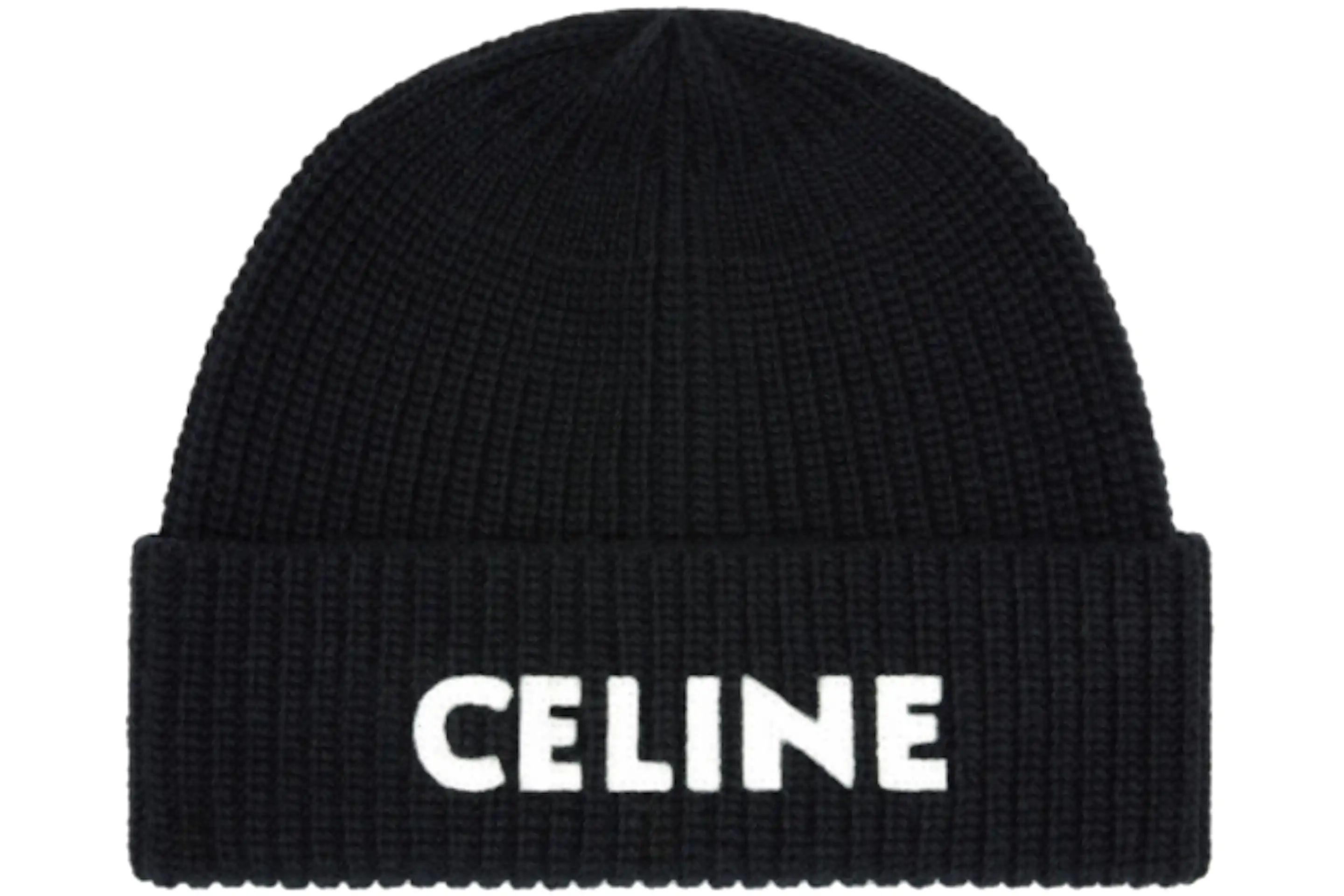 Celine Embroidered Knit Wool BeanieBlack | StockX