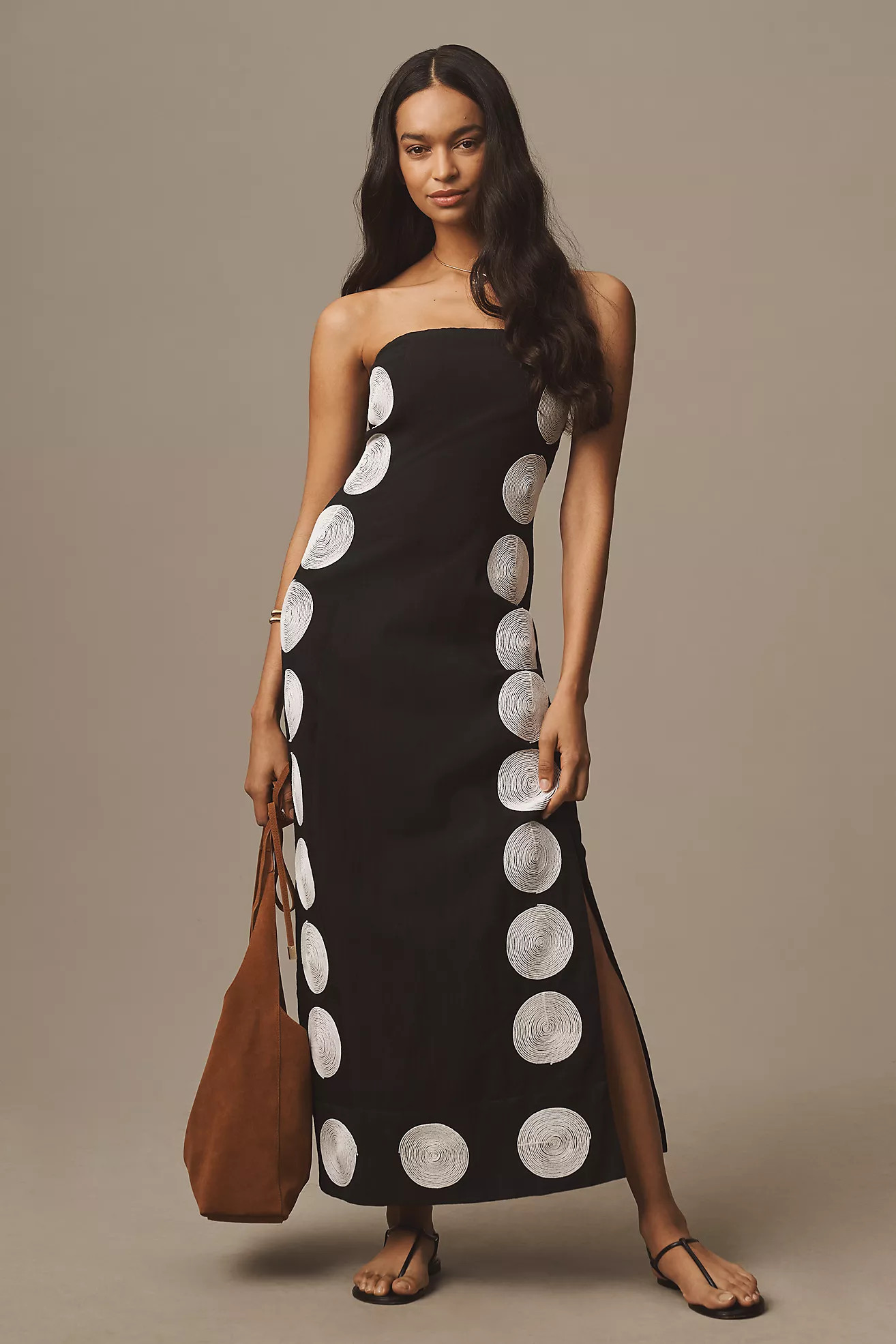 The Wolf Gang Filipa Cotton-Linen Embroidered Maxi Dress | Anthropologie (US)