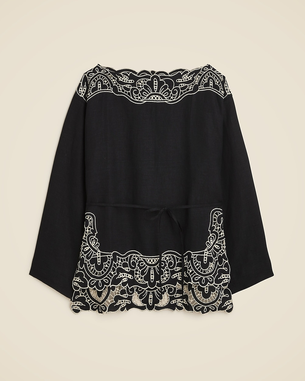 Cutwork tunic top in linen | J. Crew US