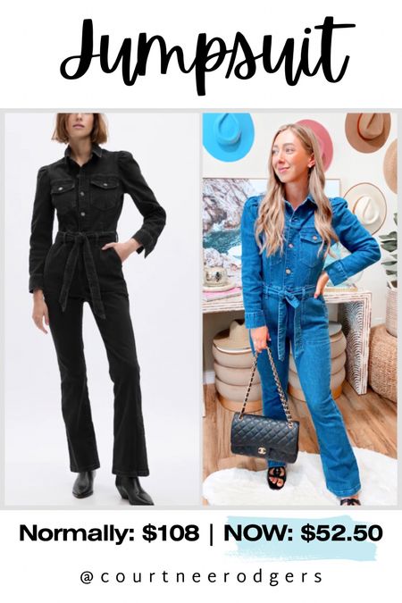 Gap Denim Jumpsuit now in black— (add to cart for the full discount) 

Wearing Size 4 petite (5’4” for reference)…the fit is amazing, and I know the 4 regular is going to be too long in the arms and pants but ordered 4 regular to compare and 6 petite to compare to get a tiny bit more length in the torso!

Jumpsuit, gap, denim jumpsuit, new arrivals, western style 


#LTKfindsunder100 #LTKsalealert #LTKstyletip