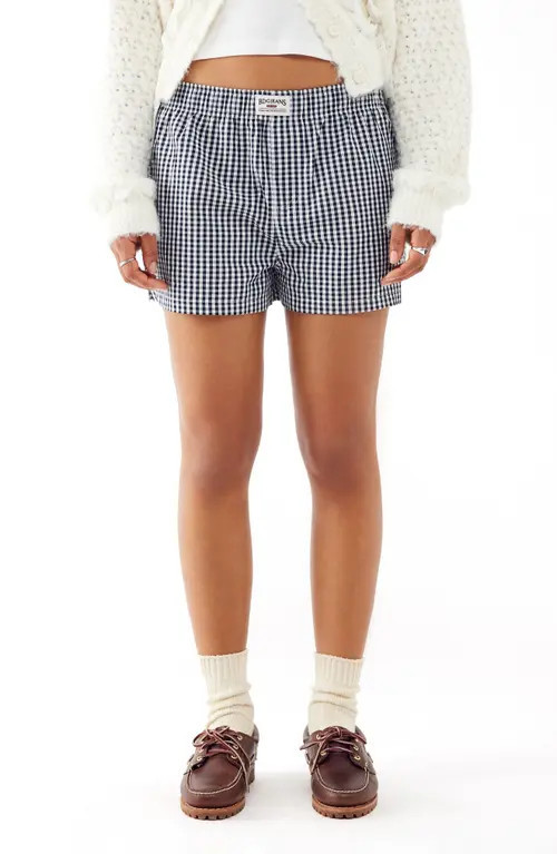 BDG Urban Outfitters Gingham Boxer Shorts in Black at Nordstrom, Size X-Small | Nordstrom