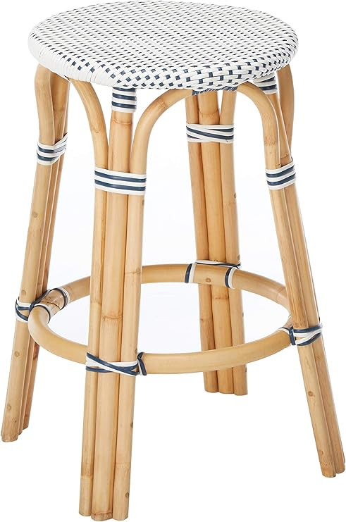 KOUBOO Bistro Backless Counter Stool White & Navy | Amazon (US)